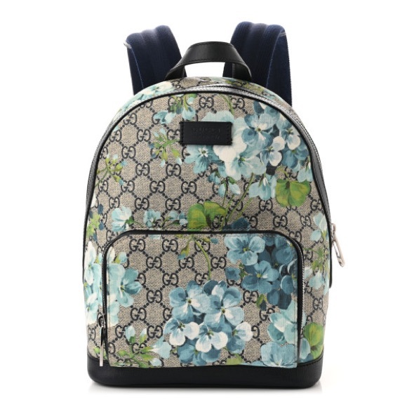 GUCCI 
GG Supreme Monogram Blooms Small Day Backpack Blue - Picture 1 of 1